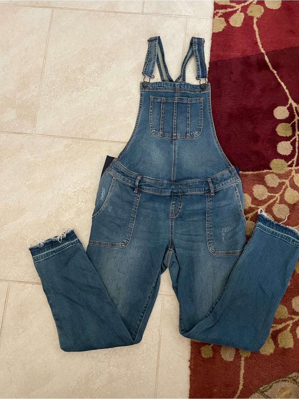 Indigo Blue Women's Denim Overalls in Medium Blue Wash Ladies M